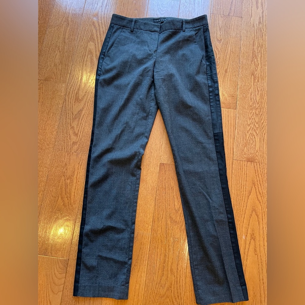 Theory Wool Blend Tailored Tux Stripe Career Pants – Size 6
